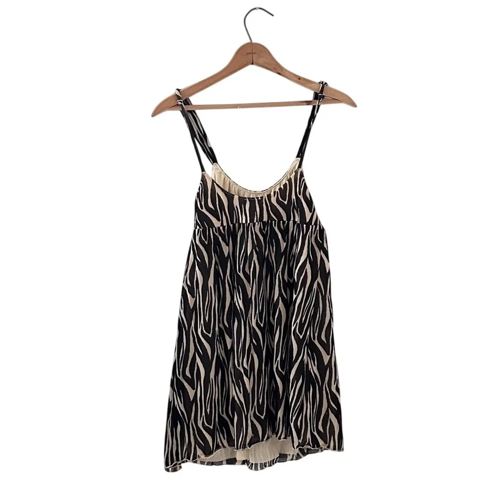 Cosabella Zebra Stripe Mesh Negligée‎ - size Medium